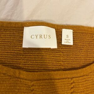 Cyrus Mustard Ribbed Knit Top